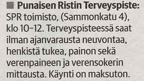 Sähköpostiosoite Tiedottaja Marko Tervo vastasi Jyväskylän osaston sähköpostin ylläpitämisestä ja viesteihin vastaamisesta.
