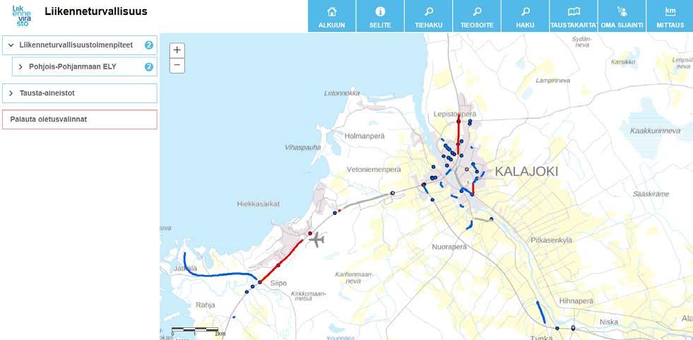 Liikenneympäristön parantamistoimenpiteet Liikenneympäristön parantamistoimenpiteiden karttakäyttöliittymä löytyy toimijatyön nettisivuston etusivulta: www.