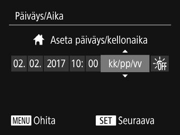 Alkuvalmistelut 6 Tarkista kortin kirjoitussuojakytkin ja aseta muistikortti paikalleen. Jos muistikortissa on kirjoitussuojakytkin, et voi tallentaa kuvia, kun kytkin on lukitusasennossa.