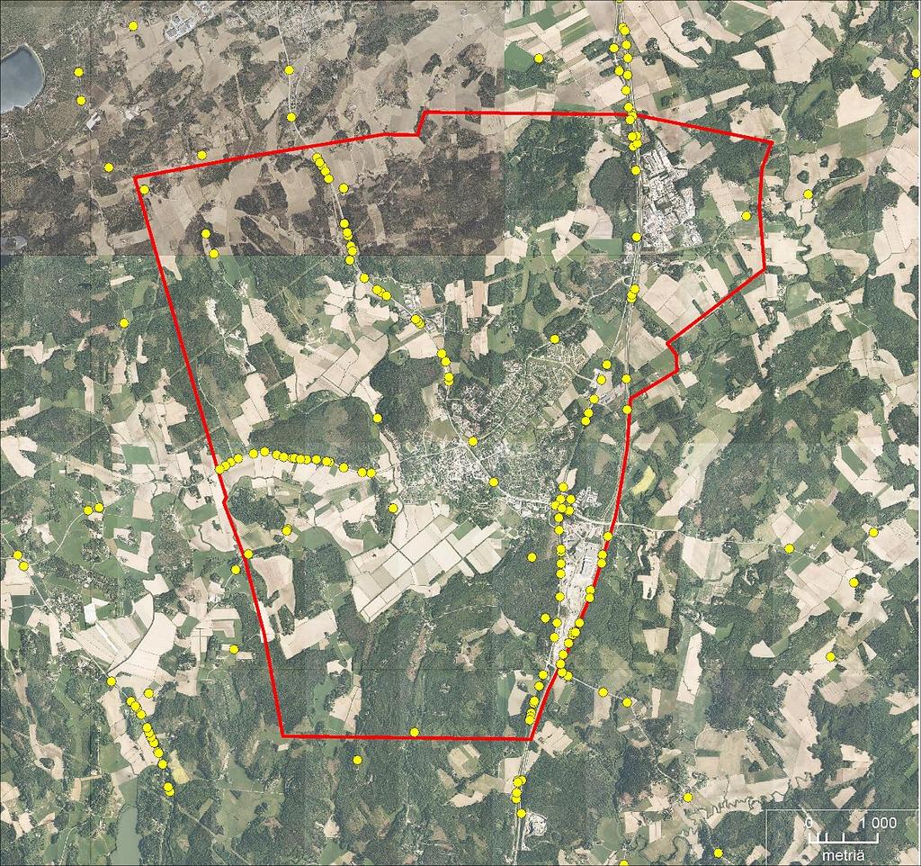 Kuva 6. Tilastoidut hirvieläinonnettomuudet vuosina 2009 2013. Aineisto: Uudenmaan ELY-keskus.