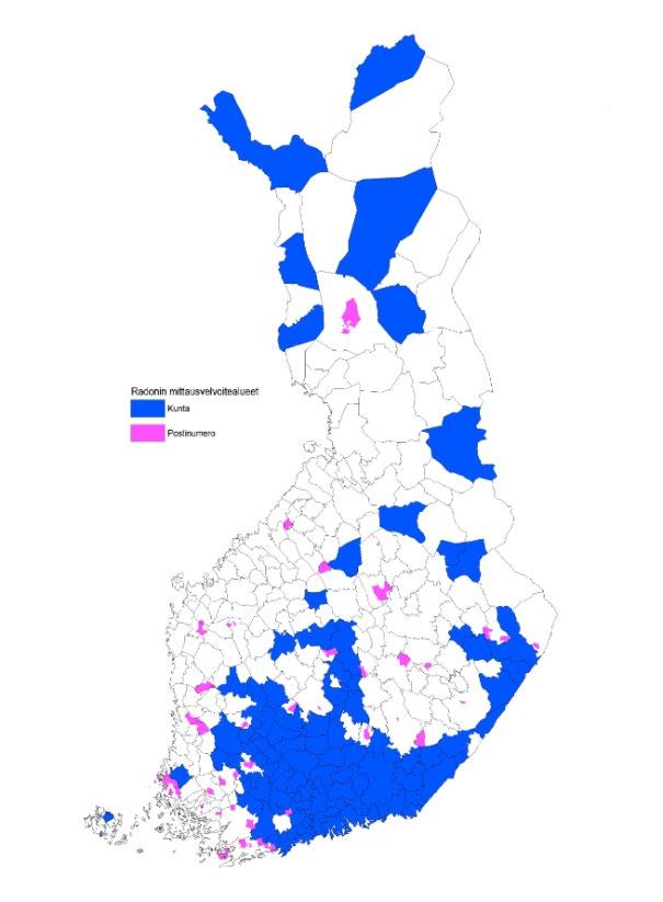 Mittausvelvoitealueet