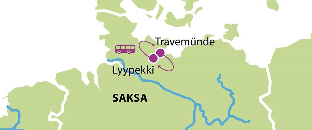 Matkaohjelma Keskiviikko 3.4. Helsinki Kokoontuminen (klo 14.30 mennessä) Vuosaaren Hansaterminaalissa. Laiva lähtee kohti Travemündea klo 17.00. Illallinen laivan runsaasta noutopöydästä.