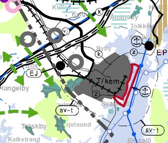 Elinkeinot ja kauppa Elinkeinot Tuotannon ja logistiikkatoimintojen kehittämisalue Teollisuus- ja varastoalue, jolla on/ jolle saa sijoittaa merkittävän, vaarallisia kemikaaleja valmistavan tai