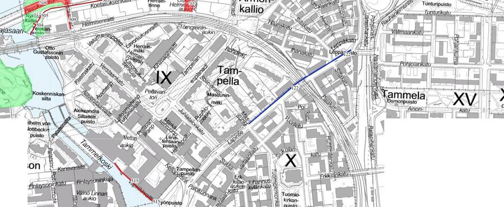 Hämeenkatu ja Hämeenpuisto 4,25 Kävely, pyöräily ja esteettömyys milj. Lapintie v.