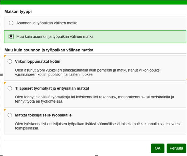 Työmatkasta aiheutuneiden matkakulujen ilmoittaminen OmaVerossa