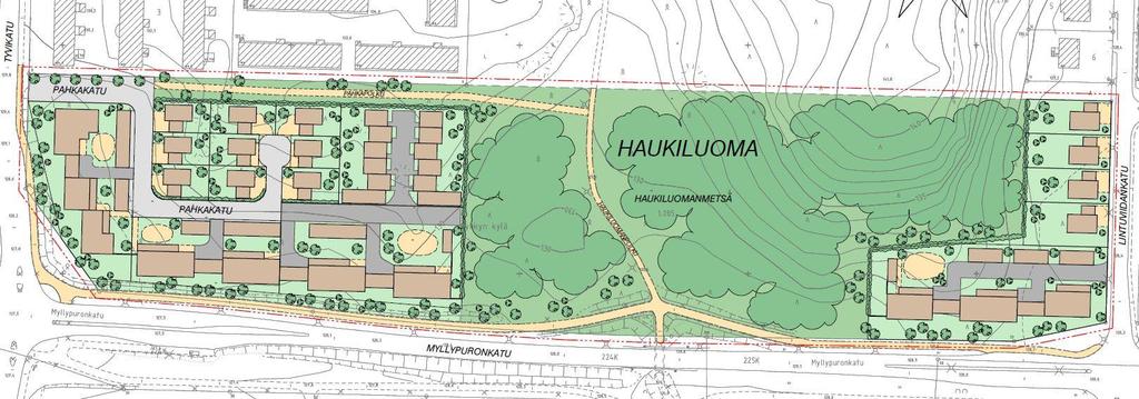 Rakentaminen tulee alustavien suunnitelmien perusteella olemaan kohtalaisen tiivistä koostuen merkittäviltä osin asuinkerrostalo- erillispientaloalueista.