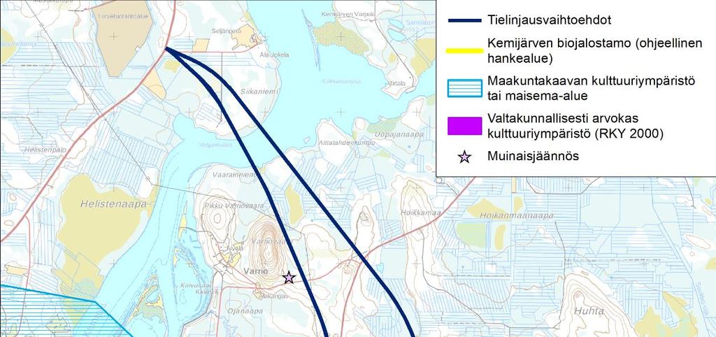 14.2.2019 25 (34) ja VE1 linjauksesta. Kyseessä on ajoittamaton kiinteä muinaisjäännös työ- ja valmistuspaikoista (pyyntikuopat).