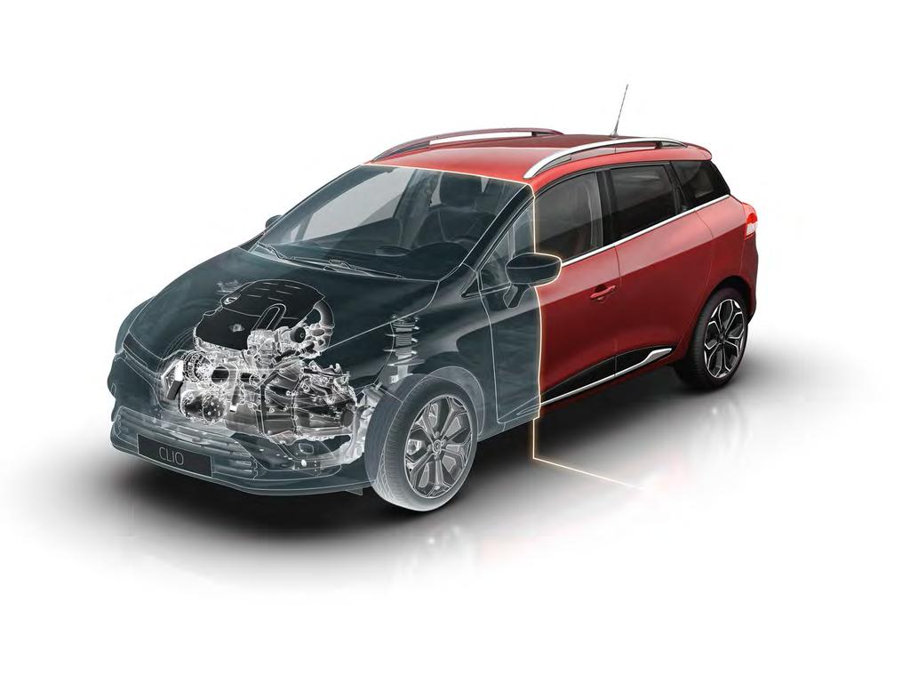 Suorituskykyä ja hallintaa Renault Clion ENERGY-moottorit ovat todellisia voimanpesiä perustuen innovatiiviseen, osin kilpa-autoilussa hyödynnettyyn teknologiaan.