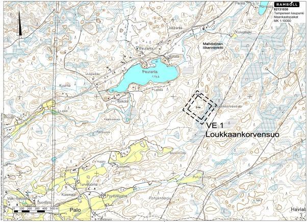 Maanvastaanottoalue VE 1 Loukkaankorvensuo Kiinteistönumerot: 837-506-10-1 Omistaja: Tampereen kaupunki Liikenneyhteydet: Seututie 388 ja Pulesjärventie Kaavoitus: Aitolahti Teiskon yleiskaava