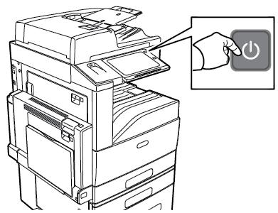 Tulostimen uudelleenkäynnistäminen, siirtäminen lepotilaan tai virran katkaiseminen Uudelleenkäynnistystä varten siirrä tulostin lepotilaan tai katkaise tulostimen virta: 1.