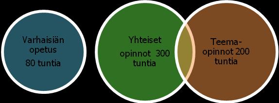 18 18 OPETUKSEN RAKENNE JA LAAJUUS Taiteen perusopetuksen yleisen oppimäärän laskennallinen laajuus on 500 tuntia, josta yhteisten opintojen laskennallinen laajuus on 300 tuntia ja teemaopintojen 200