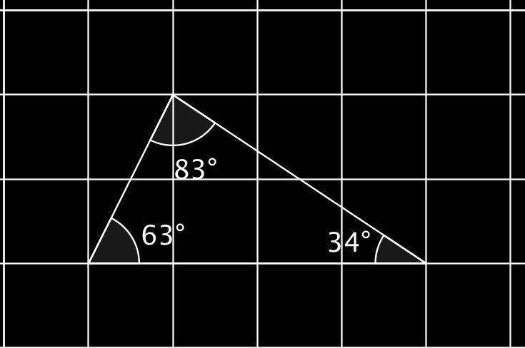 Kuva kolmio kulmat ovat: taa = a 63 ta β = 3 β 34 γ = 80 63 34 = 83 Kuva kolmio