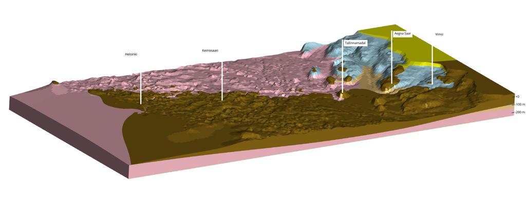 Tallinnamadal Aegna Saar Vimsi Keinosaari Helsinki +0-100 m -200 m Lähde: GTK, pohjan korkeusmalli RAJAT YLITTÄVIEN VAIKUTUSTEN ARVIOINTI