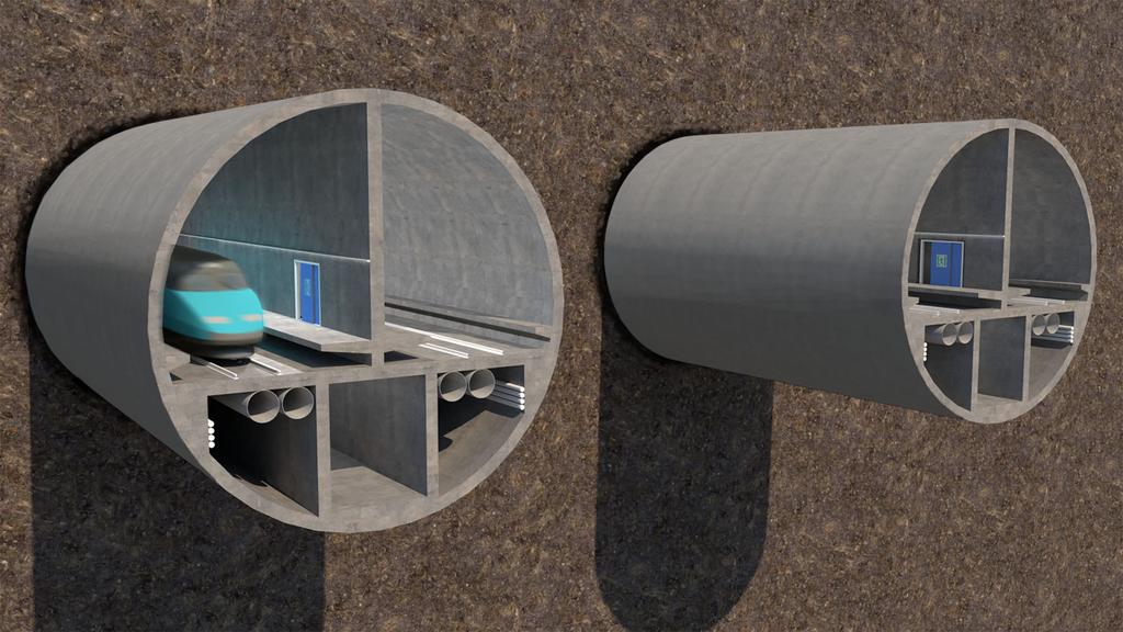 Lähde: A-insinöörit, Finest Bay Area -vaihtoehtojen ratatunnelin asemaprofiilien havainnekuva MAAILMAN PISIMMÄN RAUTATIETUNNELIN RAKENTAMINEN Kaikkien hankevaihtoehtojen tekninen suunnittelu