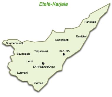 ILMANLAATU 2017: Imatra, Lappeenranta ja Svetogorsk... 2.2 Teollisuuden ja liikenteen päästötiedot Koko Etelä-Karjalan alue on esitetty kuvassa 1.