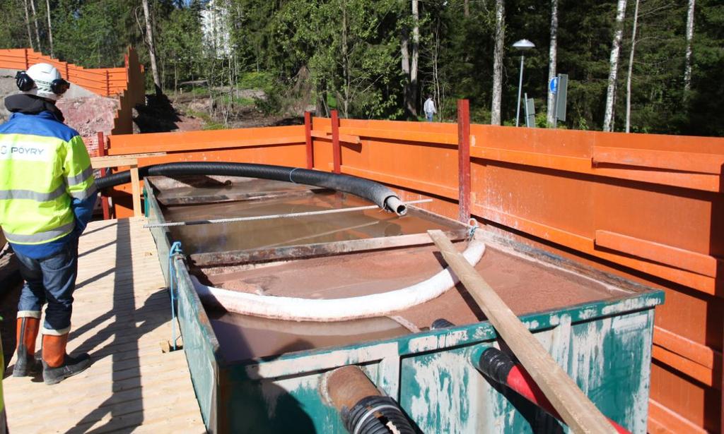 Sivu (6) Kuva 6. Laskeutuskontti (Pöyry) Työn aikana irtoroskien pääsy hulevesireittejä pitkin purkuvesistöön on estettävä. Rakentamisen aikaisten hulevesirakenteiden tulee olla helposti huollettavia.