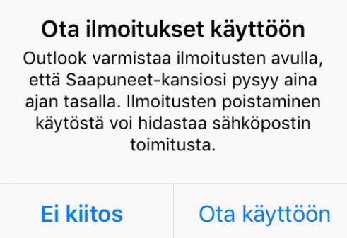 Tämän jälkeen Outlook avautuu esittely-ikkunaan.