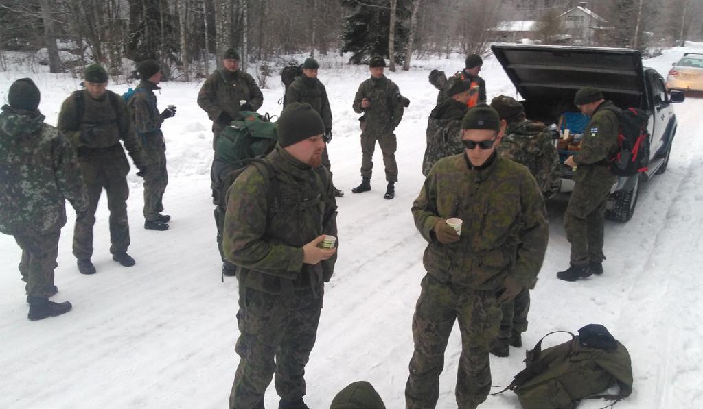 Reserviläismarssi Sysmässä Aliupseerista upseeriksi, osa 1 Nuoramoisjärven ympäri marssittiin lauantaina 13.1.2018.