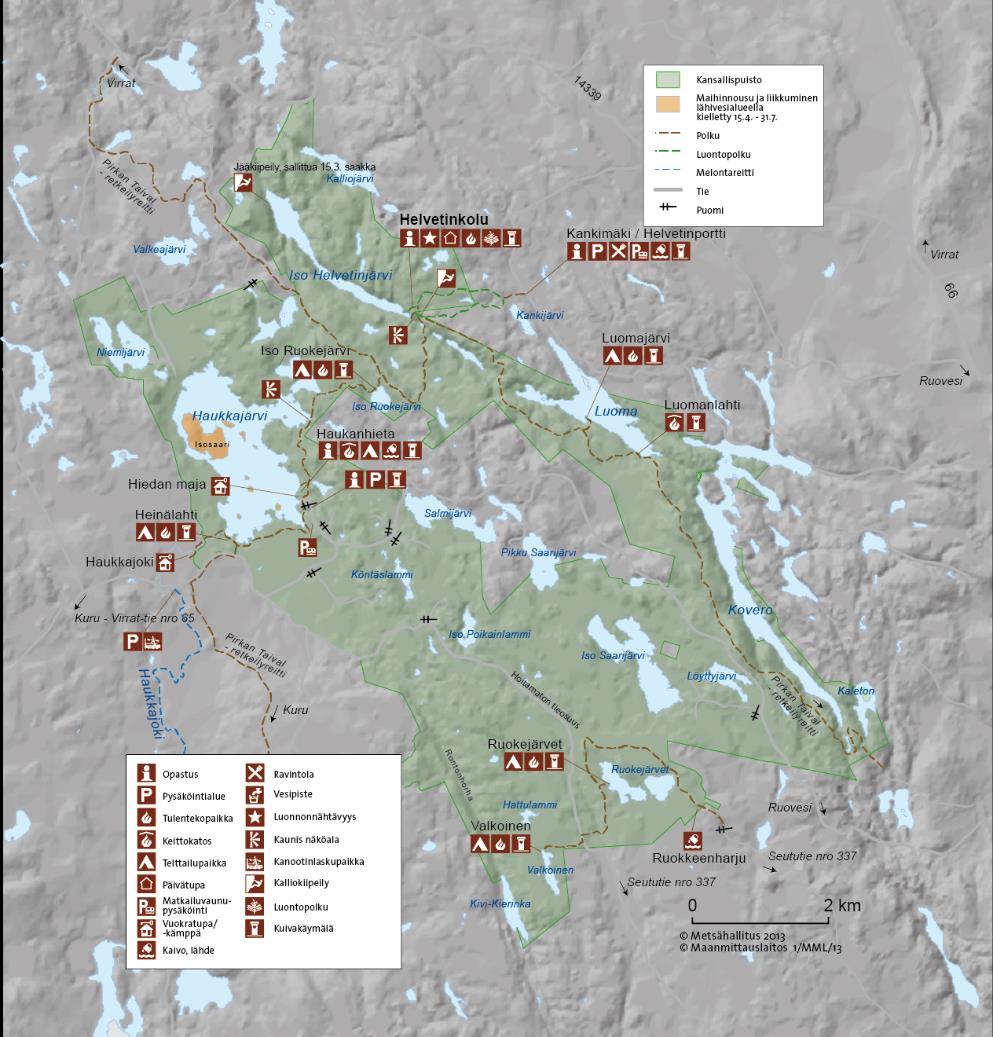 Helvetinjärven kansallispuisto Maastopalvelujen kunnostus- ja kehittämistarpeet, joihin tarvitaan lisärahoitusta v.