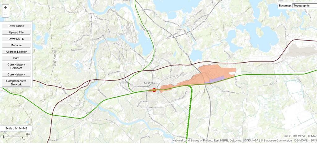 Kouvola RRT sijainti ja liikenneyhteydet Kantatie 46 Heinola Mikkeli Valtatie 15 Mikkeli Valtatie 6 Lappeenranta Lahti,