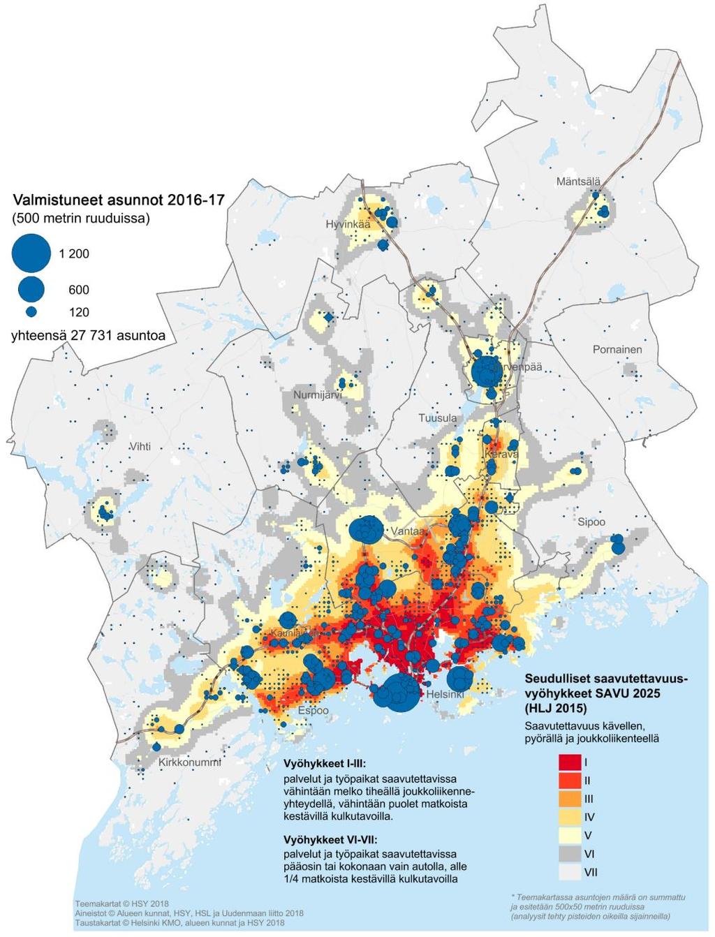 80 asemaa Helsingin seudulla Hyvinää 67 % 66 % uusista asunnoista (44 500 kpl), hyvä saavutettavuus, 2016-2018 työpaikoista <