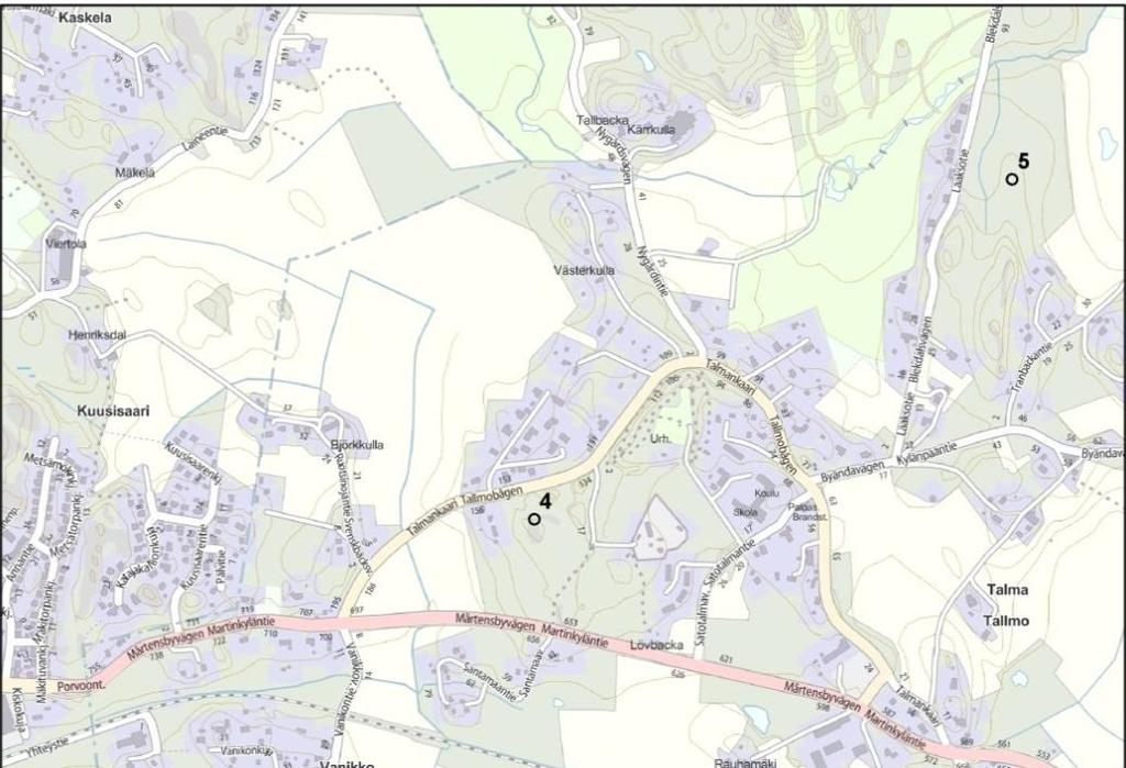 5 Kuva 2.3.1. Melumittauspisteet Mittauspisteissä mitattiin jäljitettävästi kalibroiduilla melumittareilla (Rion NL-32 ja Rion NL-62).
