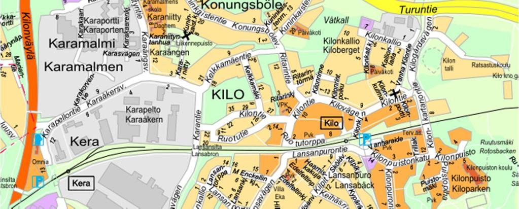 Täydennysrakentamiskohde sijaitsee Espoon Karakalliossa Rastaalantien ja Kalasääksentien välisellä alueella sekä osaksi Kalasääksentien länsipuolella Karakalliontien pohjoispuolella (kuva 1). Kuva 1.