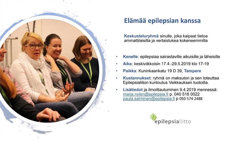 ELÄMÄÄ EPILEPSIAN KANSSA KEVÄTKOKOUS 23.4.