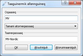 Taaguinermik allannguineq Oqaaseq Oqaaseq allatut taaneqarnissaanik allanngortinniakkat allaguk.