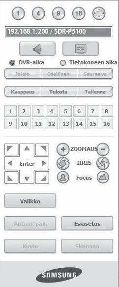 web viewer Tallenna : Tallentaa senhetkisen ruudussa olevan kuvan ja tallentaa sen avi-videotiedostona. M Sen tallentamiseen vaaditaan vähintään 1 GB käytettävissä olevaa tilaa.