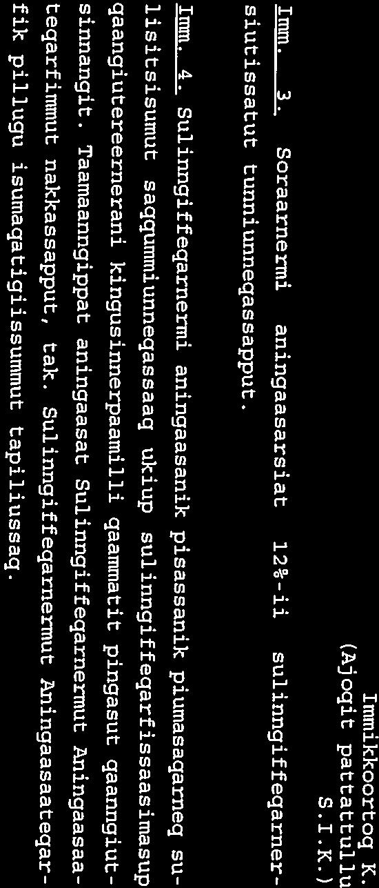 sinnangit. Taamaanngipoat aningaasat Sulinngiffeqarnermut ningaasaa teqarfimmut nakkassapput, tak. Sulinngiffeqarnermut Aningaasaateqar fik pillugu isumaqatigiissummut tapiliussag. 10 Nappars inianeg.