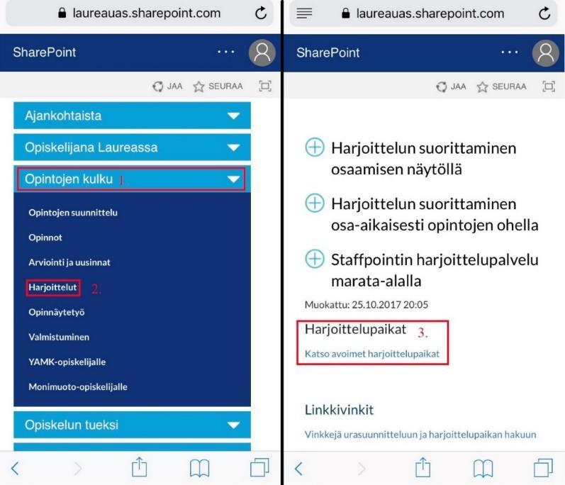 17 Kuvio 4: Harjoittelupaikka Salasanan vaihto tapahtuu Linkin oikeasta yläkulmasta.