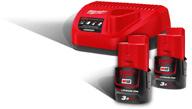 M4933459209 MILWAUKEE M12 NRG-302 AKKU- JA LATURIPAKETTI 2 X 3,0 AH M12 3,0 Ah REDLITHIUM-ION akkusetti: 2 x M12 B3 3,0Ah REDLITHIUM-ION akkua ja C12 C laturi (60 min.).