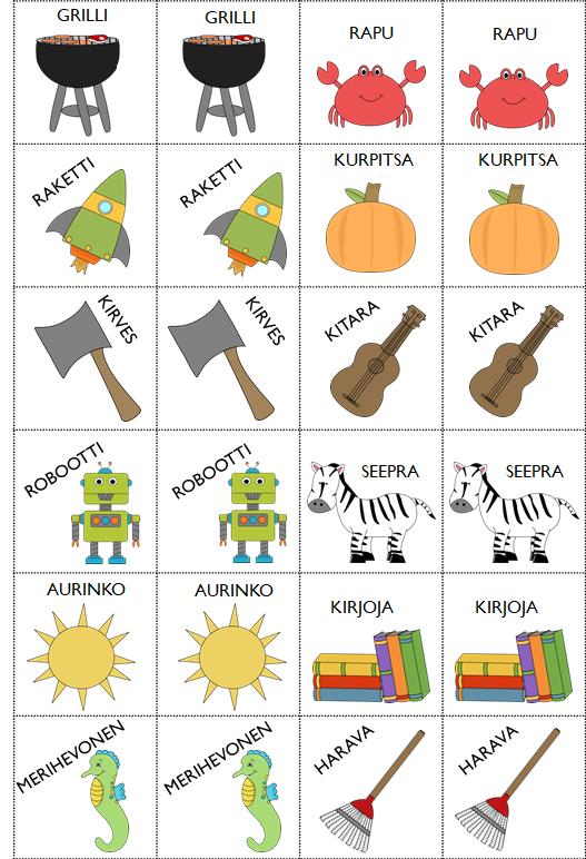 Harjoitus 2. Sanatason harjoittelu voi tapahtua peleissä. leikissä tai arjessa.
