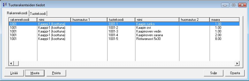 a) Klikkaa ikkunan Rakennekoodi -kentän oikealla puolella olevaa nappia.
