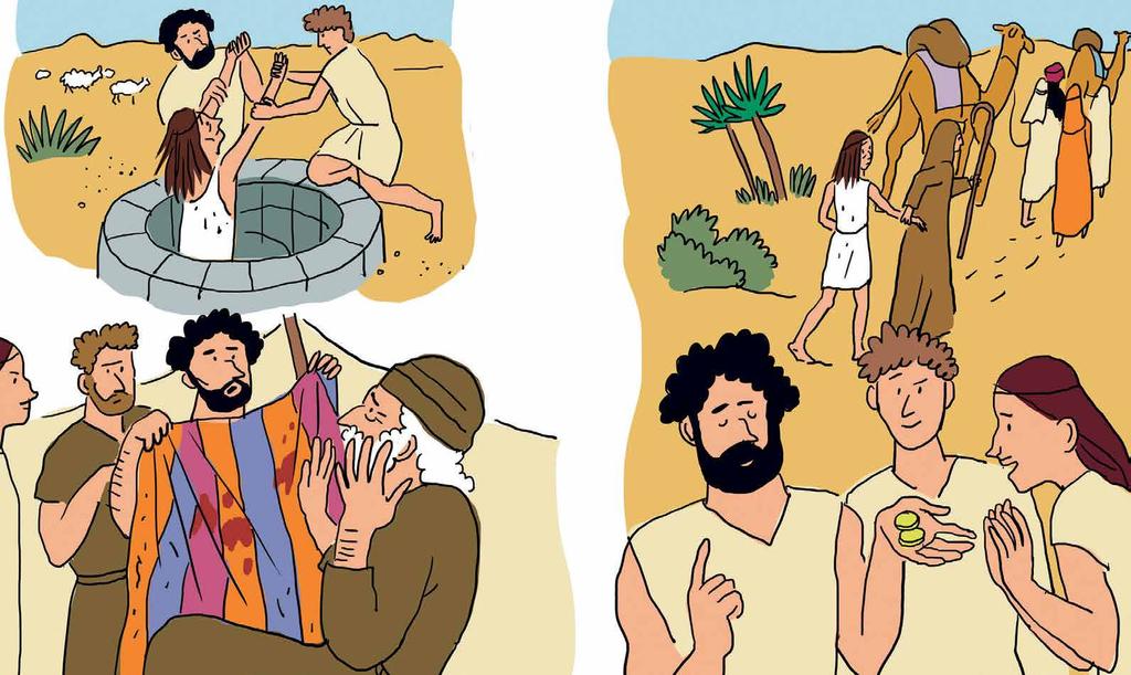 Joosef vankilassa Egyptissä kauppiaat myivät Joosefin orjaksi Egyptin hallitsijan, faraon, hoviherralle Potifarille. Hoviherra huomasi, että Joosef oli taitava ja teki ahkerasti työtä.