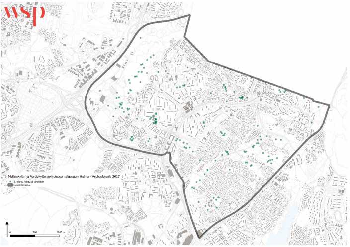 Vahvuuksia: 2. Hieno, viihtyisä viheralue (229 pistettä, 112 kommenttia) Keinutien koulun ympäristössä yht.