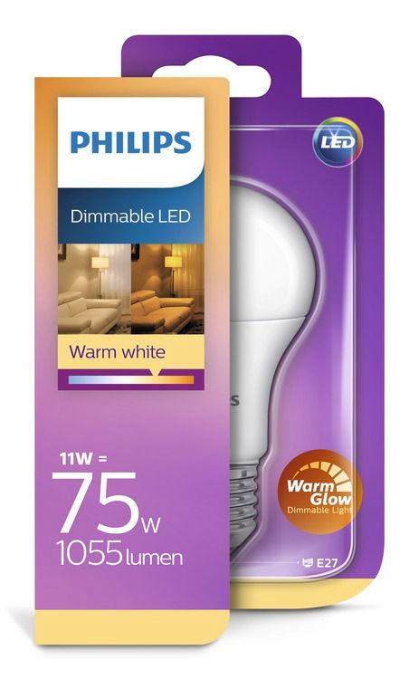 PHILIPS LED Hehkulamppu (himmennettävä) 11 W (75 W) E27 Lämpimän valkoinen Himmennettävä Oikea valo jokaiseen hetkeen Philipsin lämminsävyiset