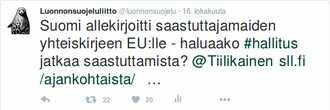 perustwiitti jossa jaetaan linkki tiedotteeseemme, Kohdistus