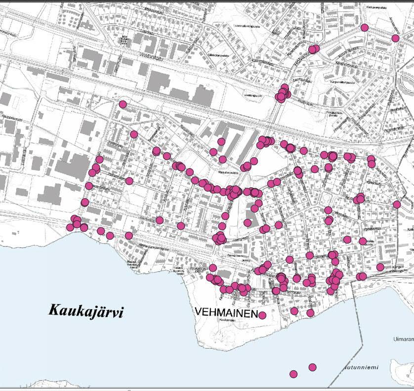 Keskusteluissa esille nostetut kohteet ja 30 km/h