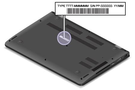 Koneen tyypin ja mallin tarra FCC- ja IC-laitehyväksyntämerkintä Windows-käyttöjärjestelmien tarrat Koneen tyypin ja mallin tarra Kun otat yhteyttä Lenovon tukipalveluun, tukihenkilöt tunnistavat