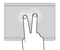 Vieritys kahdella sormella Aseta kaksi sormea kosketuslevylle ja liikuta niitä pysty- tai vaakasuunnassa. Tällä toiminnolla voit vierittää asiakirjaa, sivustoa tai sovelluksia.