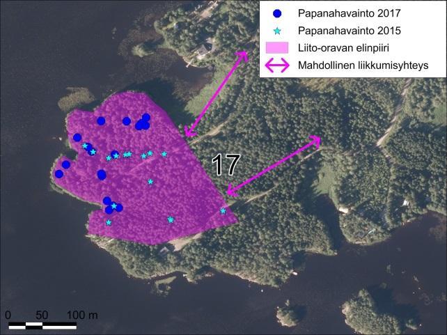 josta on kirjattu ylös papanapuita vuonna 2015 (Pohjois-Savon ELY-keskus 2017).