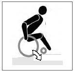 ! Harjoittele pyörätuolin kippaamista avustajan kanssa. Avustaja varmistaa pitämällä työntökahvoista kiinni, ettei pyörätuoli pääse kaatumaan.