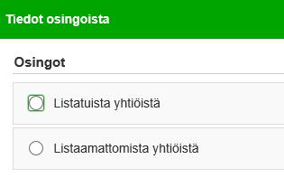 Listatusta yhtiöstä saadusta osingosta 85 % on veronalaista pääomatuloa ja 15 % verotonta tuloa.