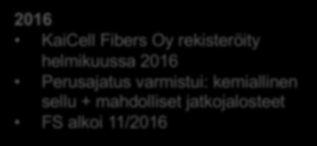 helmikuussa 2016 Perusajatus varmistui: kemiallinen