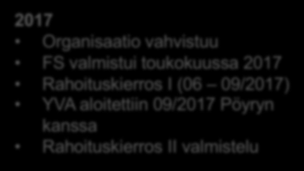 2017 Organisaatio vahvistuu FS valmistui toukokuussa