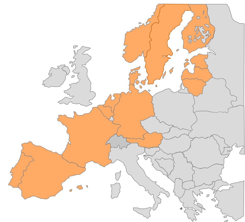 Eurooppalaiset päivänsisäiset markkinat Yhteisillä markkinoilla mukana olevat maat XBID:n käyttöönotosta 06/2018 alkaen