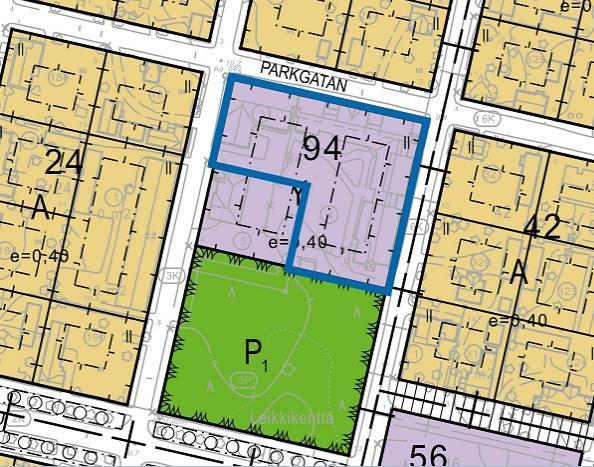 KASKISTEN KAUPUNGIN KAAVOITUSKATSAUS PLANLÄGGNNGSÖVERSIKT I KASKÖ STAD 8 4. Asemakaavan muutos korttelissa 94 Asemakaavan muutos koskee korttelin 94 tonttia 4.
