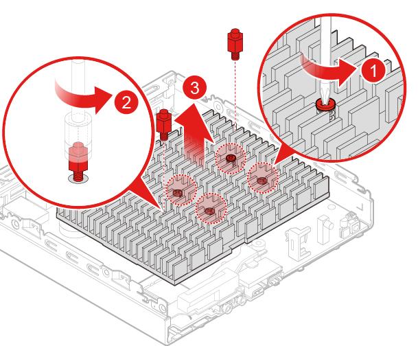 10TL-, 10UY-, 10V0-, 10V1- ja 10V2-mallien jäähdytyslevyn vaihto 1. Poista asemista kaikki tietovälineet ja katkaise sitten virta kaikista tietokoneeseen liitetyistä laitteista ja tietokoneesta. 2.
